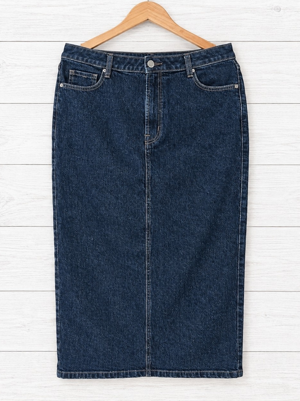 Reitmans Dark Wash Denim Midi Pencil Skirt - Size 31